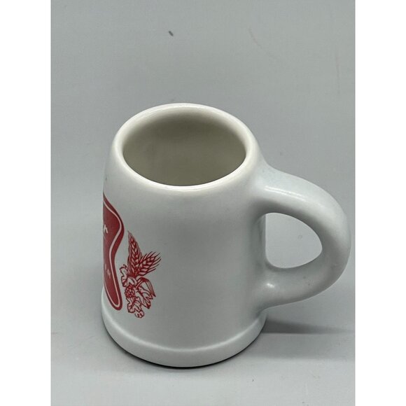 Miller high life beer mug shot glass floral red gray glass length 2.5" READ - Picture 4 of 6